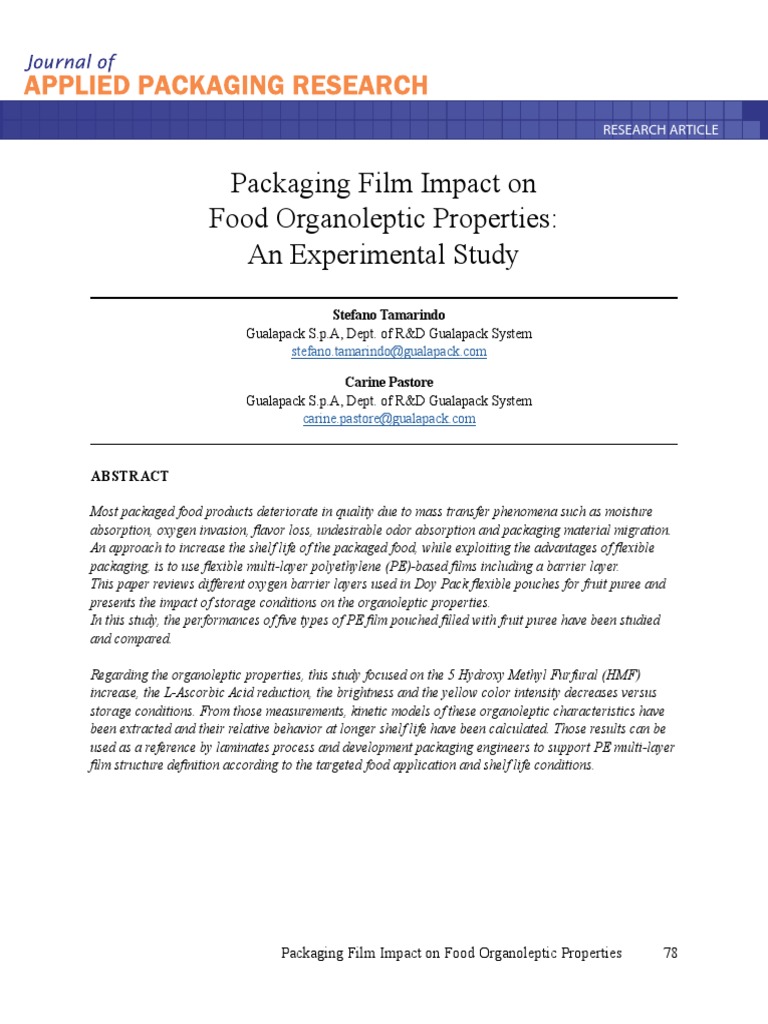 Effects of Packaging Film on Food Quality | PDF | Vitamin C | Shelf Life