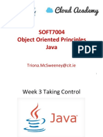 SOFT7004 Object Oriented Principles Java Taking Control