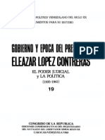 Tomo 19. Gobierno y Época Del Presidente Eleazar López Contreras. El Poder Judicial y La Política (1935-1941)