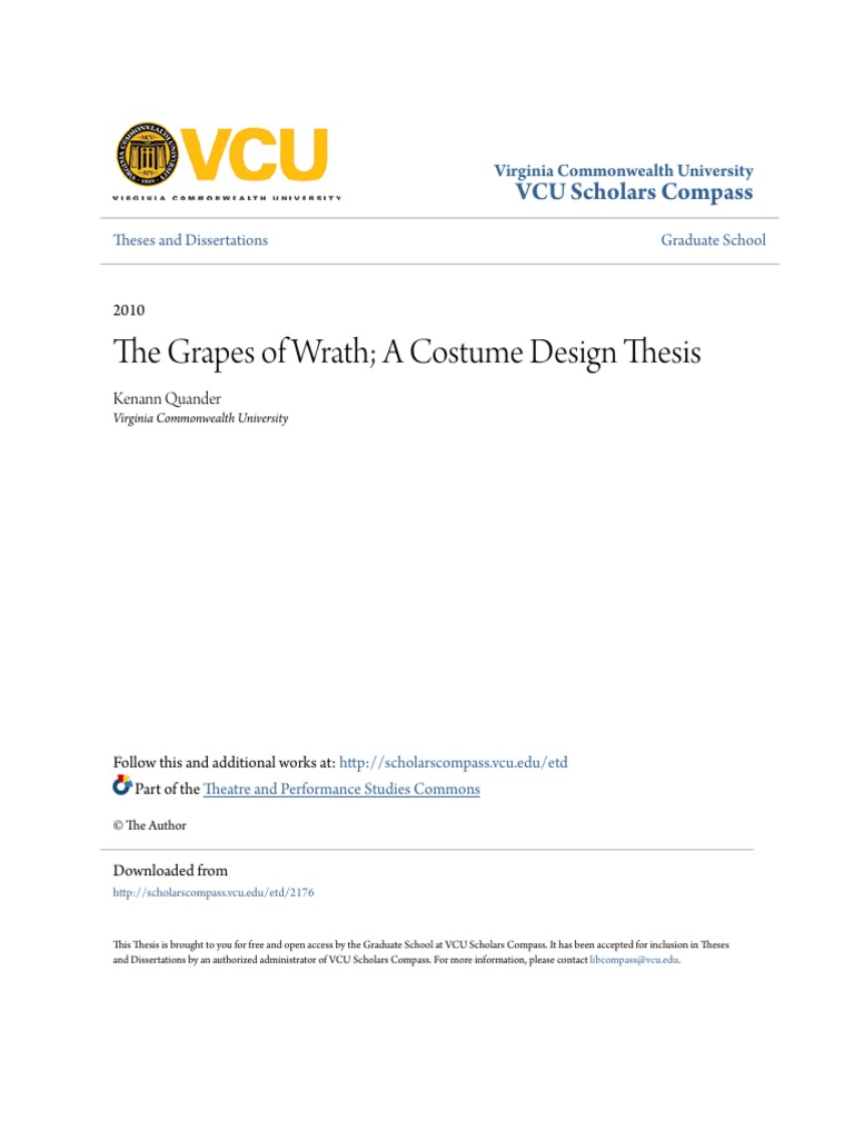 The Grapes of Wrath A Costume Design Thesis VCU Scholars Compass PDF