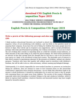 English (Precis &#038 Composition) Paper 2019 - FPSC CSS Past Papers 2019