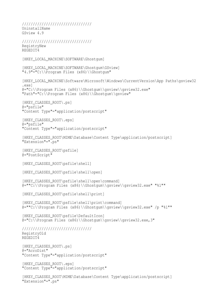 GSview 4.9 Registry and File Details | PDF | Command Line Interface ...
