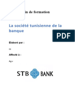 La Société Tunisienne de La Banque: Rapport Fin de Formation