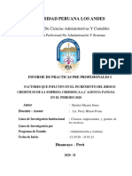 Factores Que Influyen en El Incremento Del Riesgo Crediticio de La Empresa CREDISOL S.a.C Agencia Pangoa