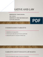 Narrative and Law: Presented By-Charvi Kwatra UID - UGJ21-06 Presented To - Prof. Shivender Rahul (Law and Language)