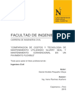 Comparacion de Costo Ytecnologia de Mantenimiento Utilizando Slurry Seal y Mantenimiento Convencional