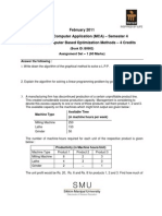 MC0079 Computer Based Optimization Methods Assignement Feb 11