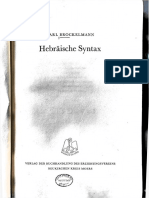 Brockelmann, Carl - Sytnax Hebraische Part 1 - Toc