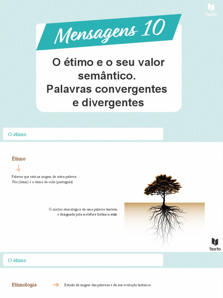 Étimos e Valores Semânticos na Língua Portuguesa | PDF | Português ...
