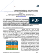 Factors Influencing The Purchase Decision of Affordable Housing Among Middle Income Earner: A Case Study of School Teachers in Malaysia
