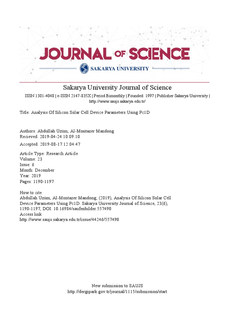 Analysis of Silicon Solar Cell Device Pa | PDF | Solar Cell | Photovoltaics