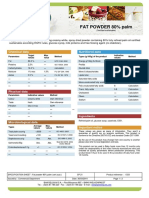 FAT POWDER 80% Palm: Chemical Data Nutritional Data