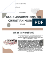 Basic Assumptions On Christian Morality: Prelim: Week 2