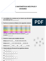 Taller de Matemáticas Múltiplos y Divisores