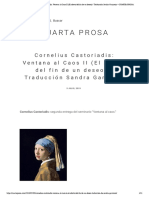 Cornelius Castoriadis - Ventana Al Caos II (El Afecto Del Fin de Un Deseo) - Traducción Sandra Garzonio - CUARTA PROSA