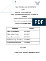 Informe Primer Parcial (Cédulas) - 4FEP1 - Administración de Proyectos
