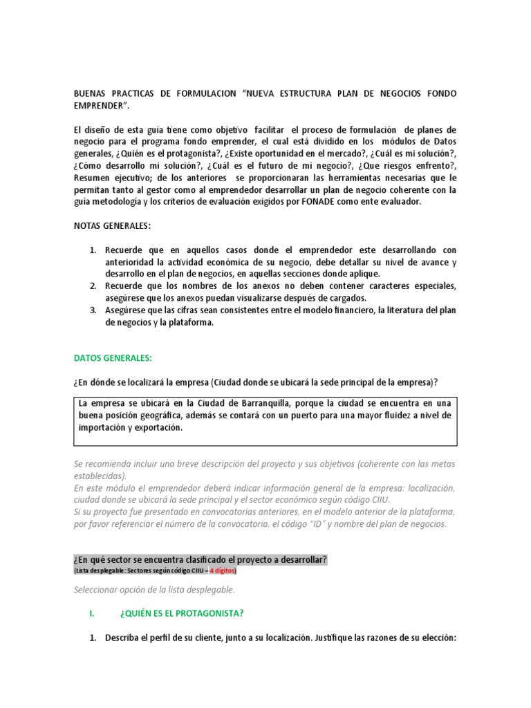 Guía para Formulación de Planes de Negocio | PDF | Iniciativa ...