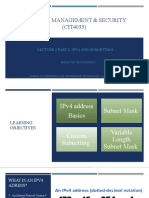 Network Management & Security - Subnetting