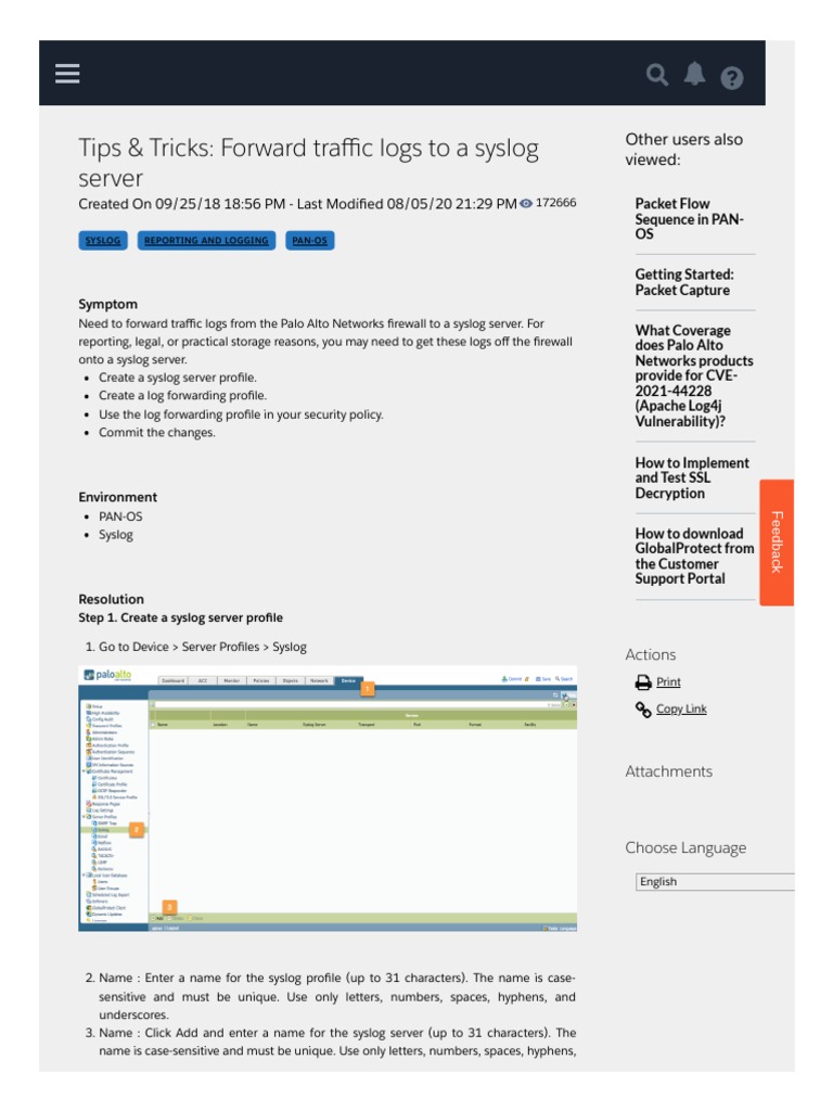 Tips & Tricks - Forward Traffic Logs To A Syslog Server - Knowledge ...