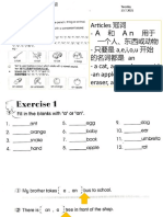 Articles 冠词 - Ａ 和 Ａｎ 用于 一个人、东西或动物 - 只要是 a,e,i,o,u 开始 的名词都是 an - a cat, a car, a boy, a girl -an apple, an orange, an eraser, an ice-cream