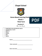 Chapel School: Home-Based Learning Package Week 2 Third Term