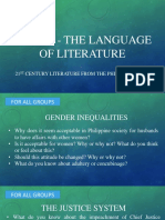 Topic 6 - The Language of Literature: 21 Century Literature From The Philippines and The World