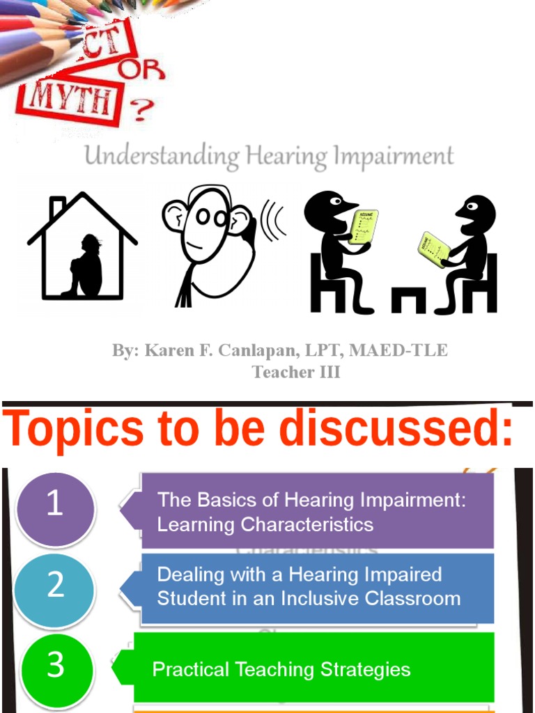 Teaching Strategies for Hearing Impaired Students PDF Hearing Loss