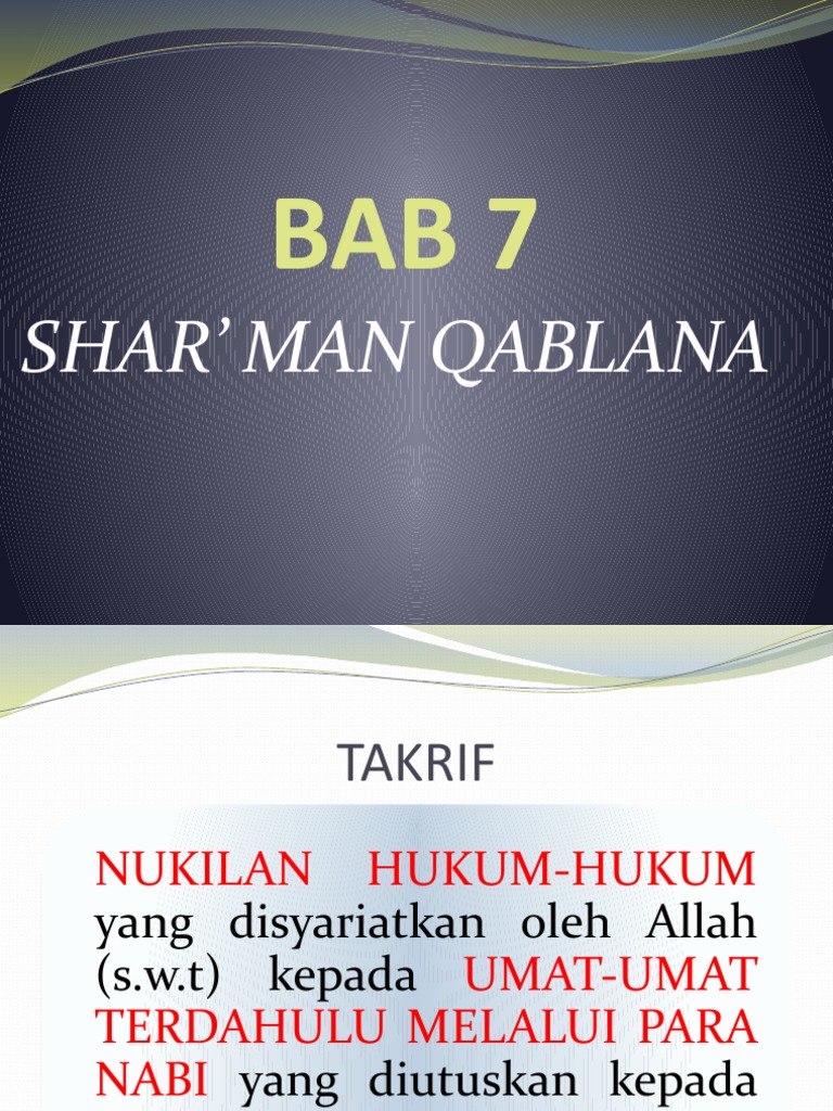 Hukum Shar' Man Qablana dalam Islam | PDF