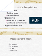 Compare Common Lae and Civil Law