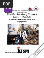 EIM Exploratory Course: Quarter 1 - Module 5: Check Condition of Tools and Equipment