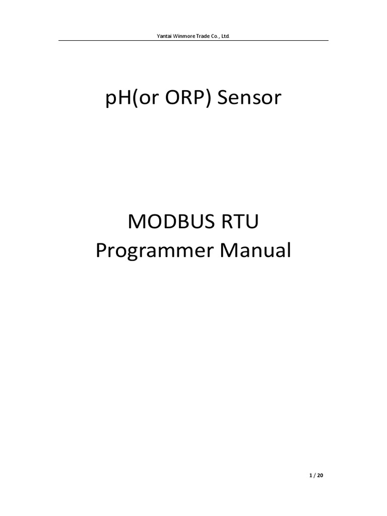 MODBUS RTU pH Sensor Programmer Guide | PDF | Bit | Computing