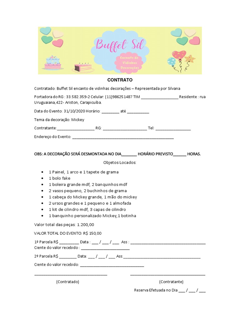 Contrato Buffet | PDF