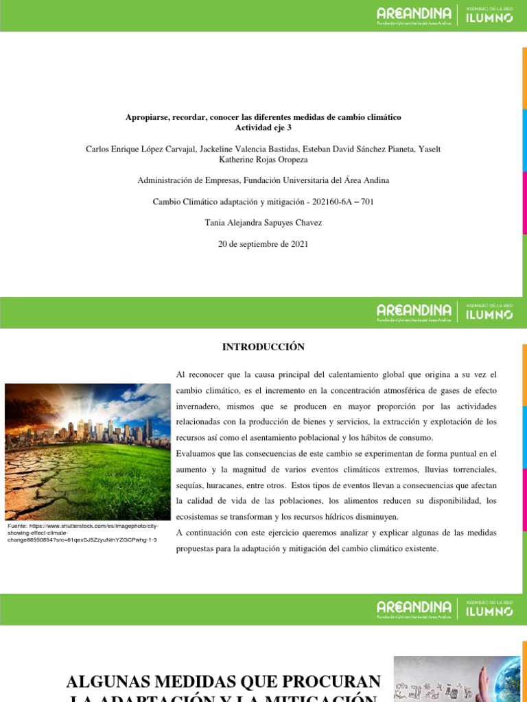 Medidas para Mitigar el Cambio Climático | PDF | Energía renovable ...