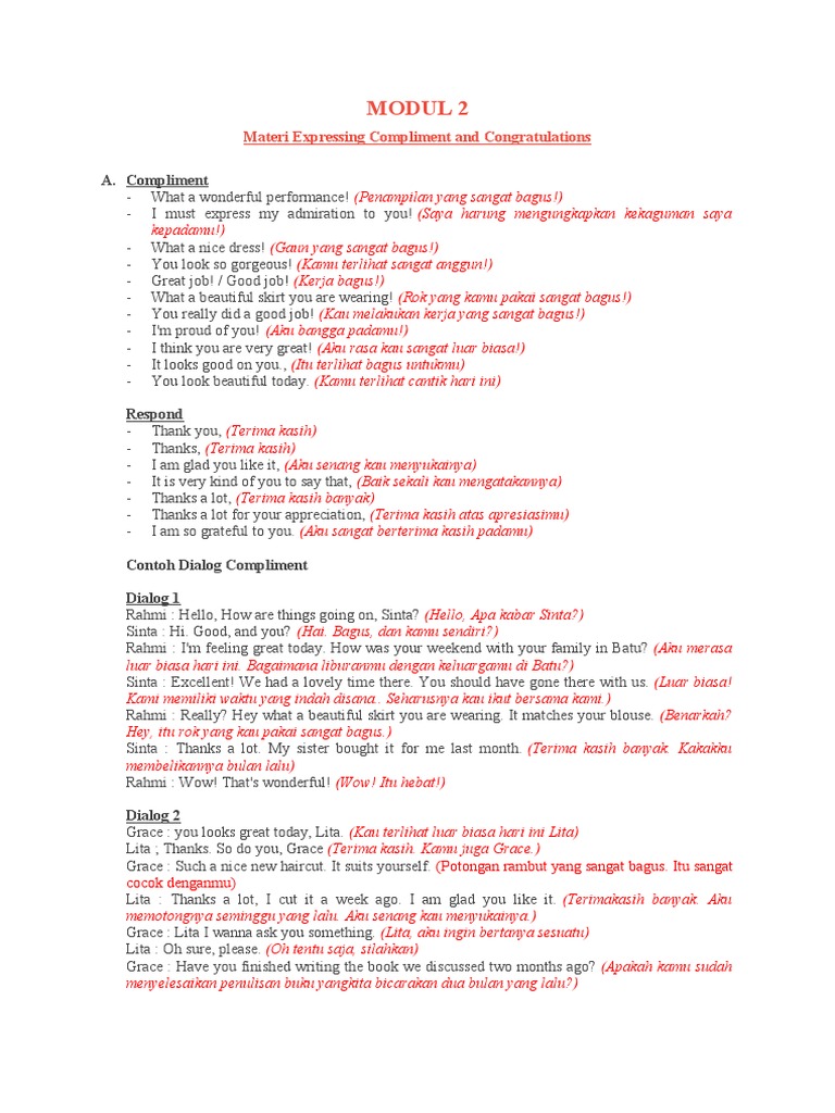 Compliments and Congratulations Guide | PDF | Lifestyle