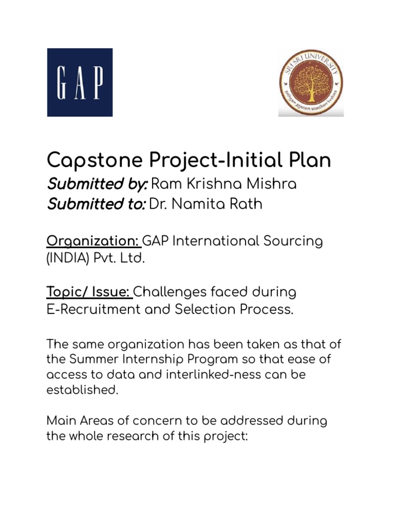 Capstone Project-Initial Plan | PDF