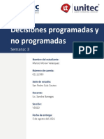 Tarea 3.1 Decisiones Programadas y No Programadas - Marcio Moran Velasquez - 62111580
