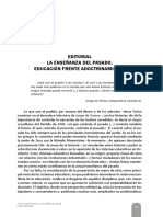 Editorial La Enseñanza Del Pasado. Educación Frente Adoctrinamiento