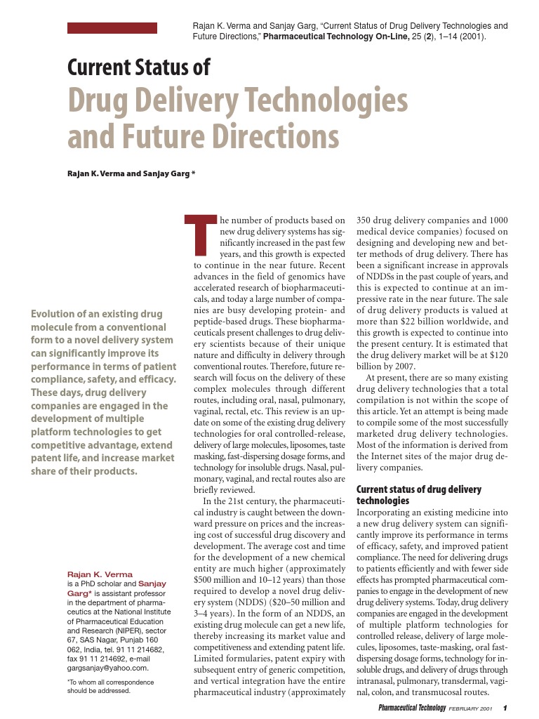 Depocyt and Drug Delivery Advances | PDF | Tablet (Pharmacy ...