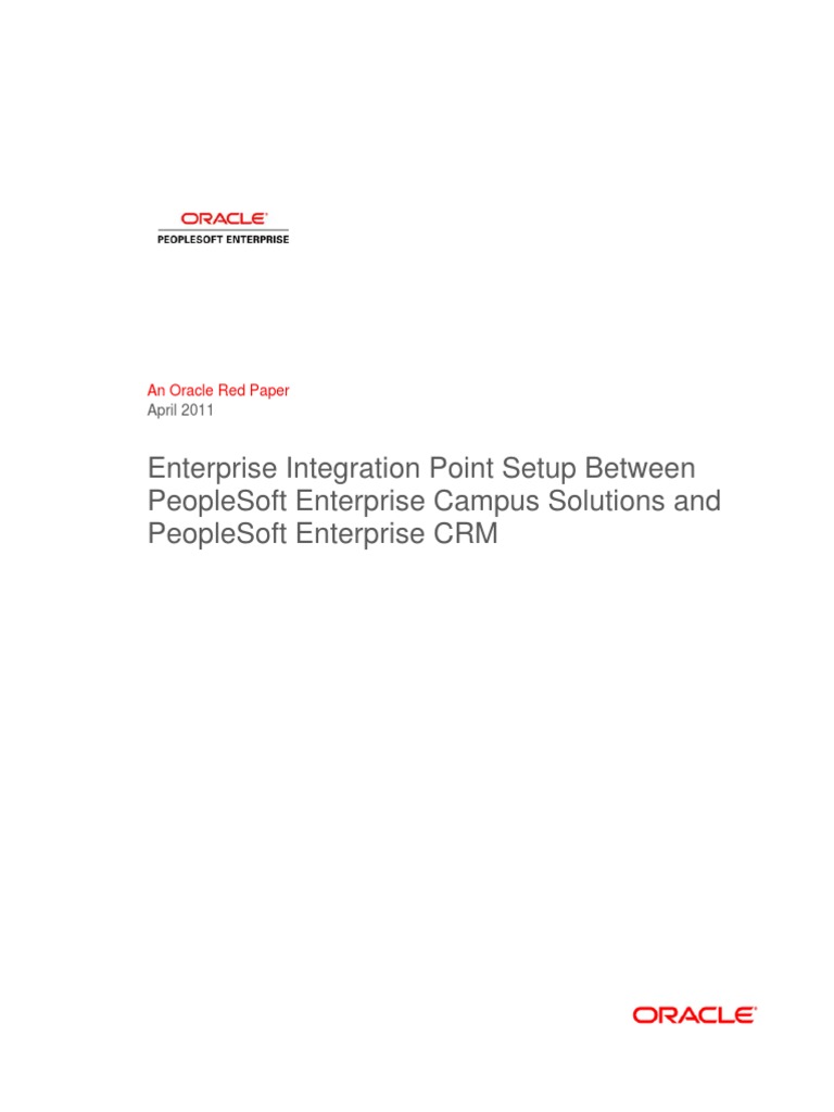 Enterprise Integration Point Setup Between People Soft Enterprise ...