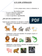 Tema Animales Conocimento 3º Primaria