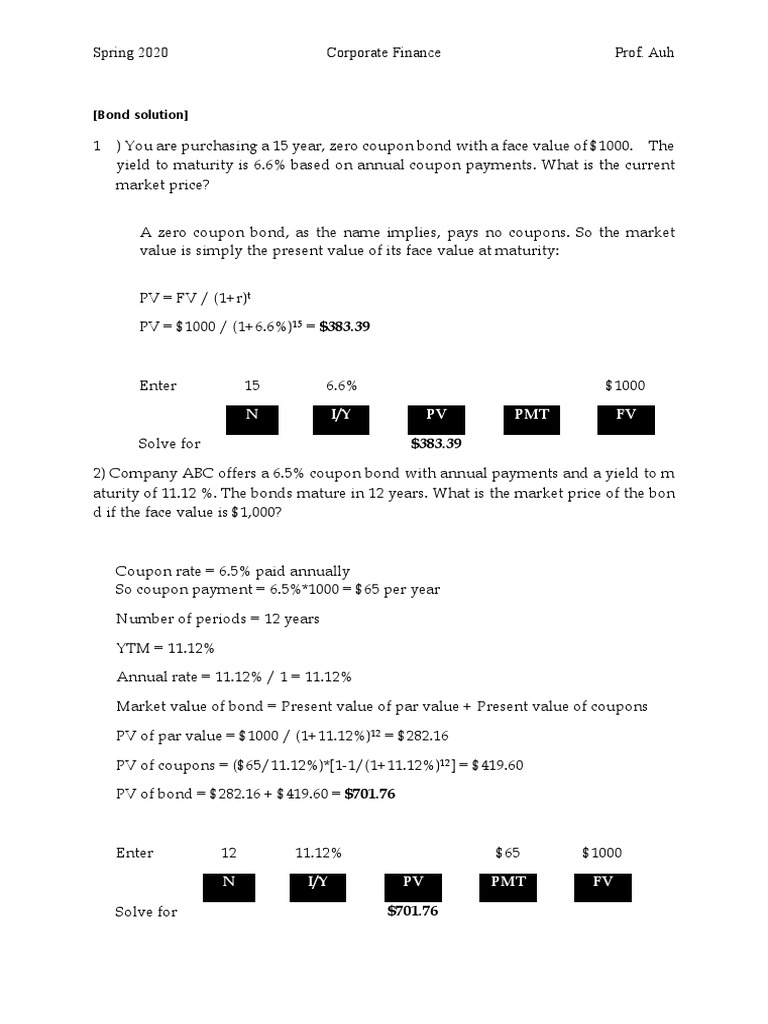 Bond Pricing and Yield Analysis | PDF | Bonds (Finance) | Arbitrage