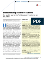 Breast-Feeding and Malocclusions: The Quality and Level of Evidence On The Internet For The Public