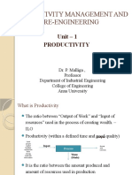 Productivity Management and Re-Engineering
