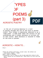 Types OF Poems (Part 3) : Acrostic Poetry