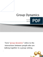 Group Dynamics: DR Ravikumar Assistant Professor MRMC, Kalaburagi