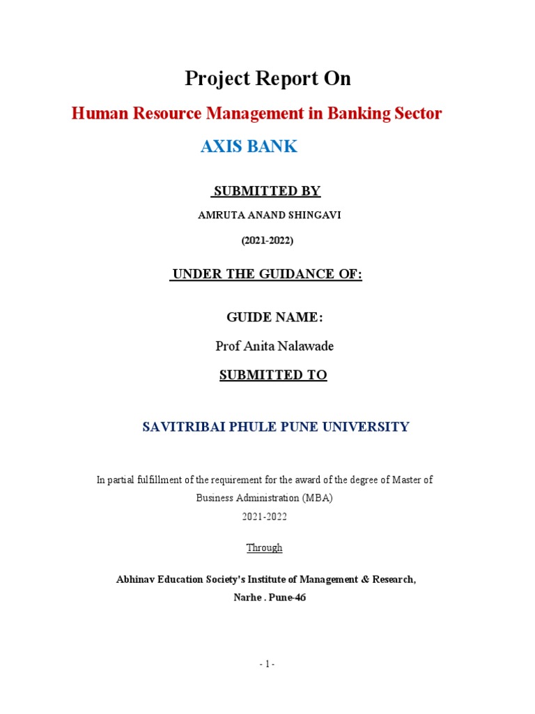 HR Management Project on Axis Bank | PDF | Human Resource Management ...