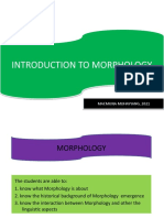 Introduction To Morphology