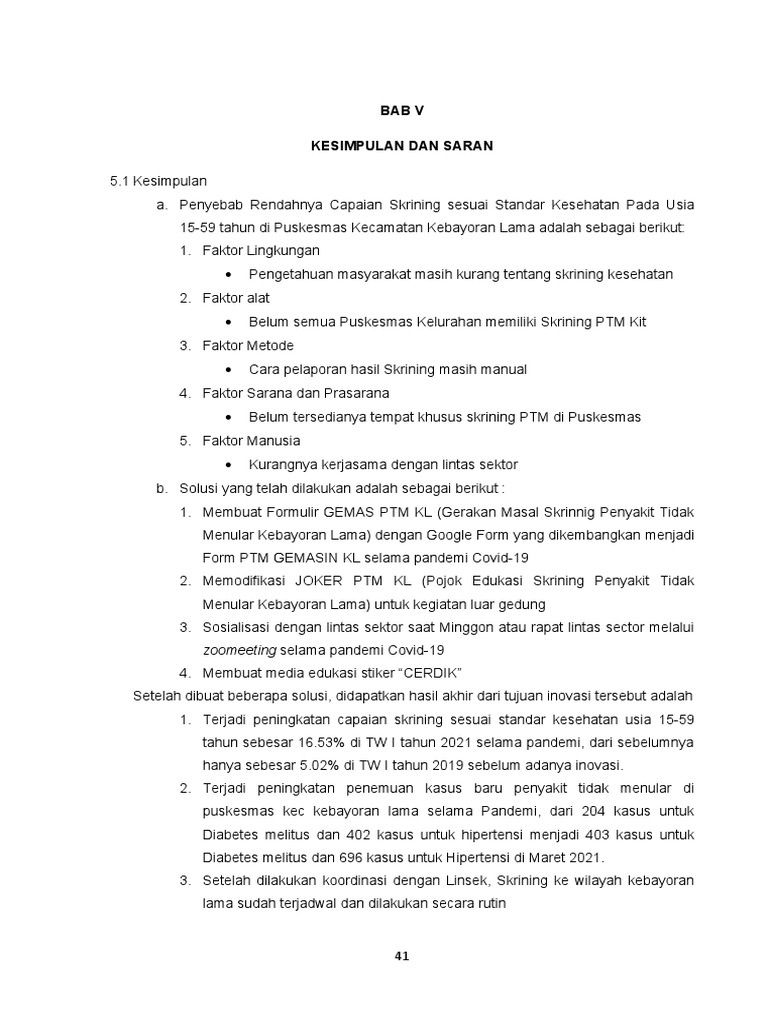 Bab V Kesimpulan Dan Saran | PDF | Sains & Matematika