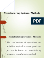 Manufacturing Systems / Methods