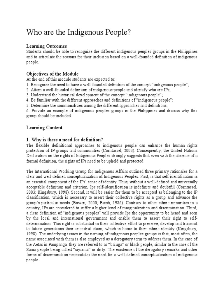 Understanding Indigenous Peoples | PDF | Indigenous Peoples | Identity ...